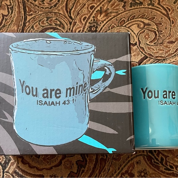 The Chosen “YOU ARE MINE” Teal mug. New in box. Isaiah 43:1 - Picture 3 of 5